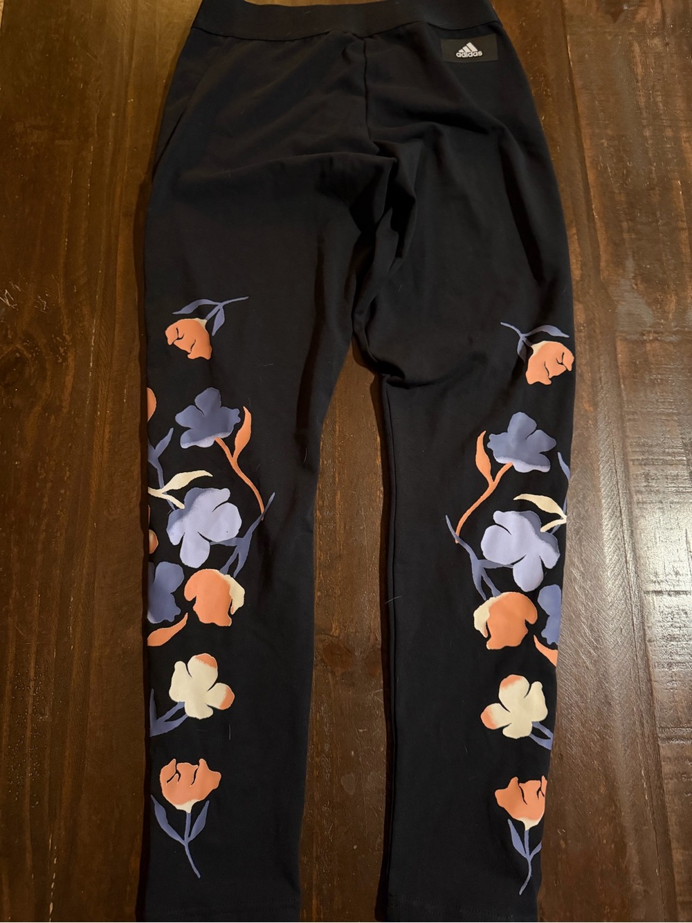 NWT adidas Black Leggings with Floral Print - M